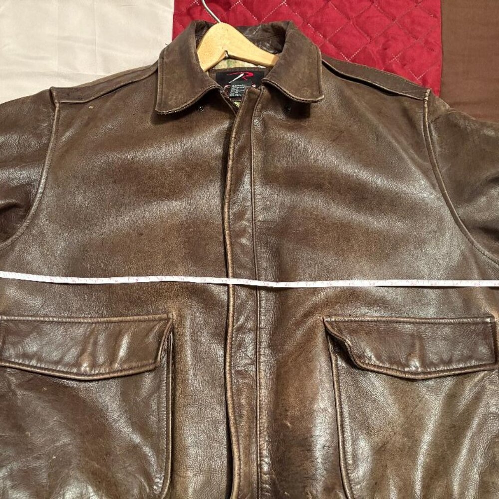 Rothco XXL vintage Bomber Flight Leather jacket - Picture 8 of 9